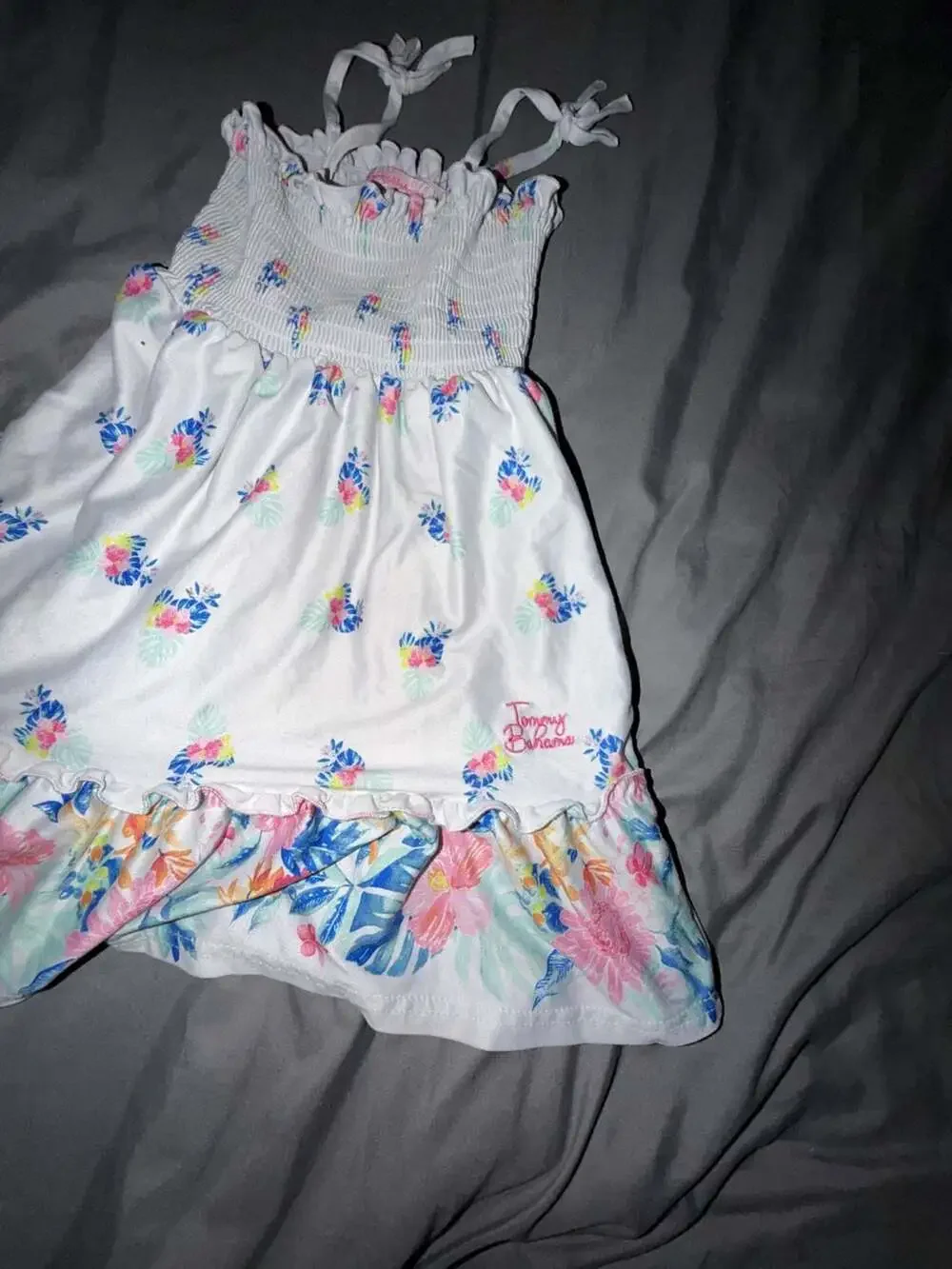 Tommy Bahama Toddler Girls Smocked Floral Pineapple Print Dress Size 3T